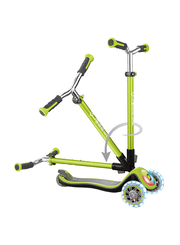 Globber Elite Prime Lights Scooter, Lime