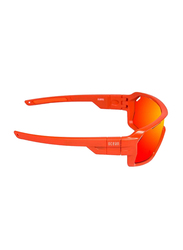 Ocean Glasses Polarized Full Rim Shield Chameleon Matt Red Frame Sunglasses Unisex Red Revo Lens and Red Nose Pad, 40/11/70
