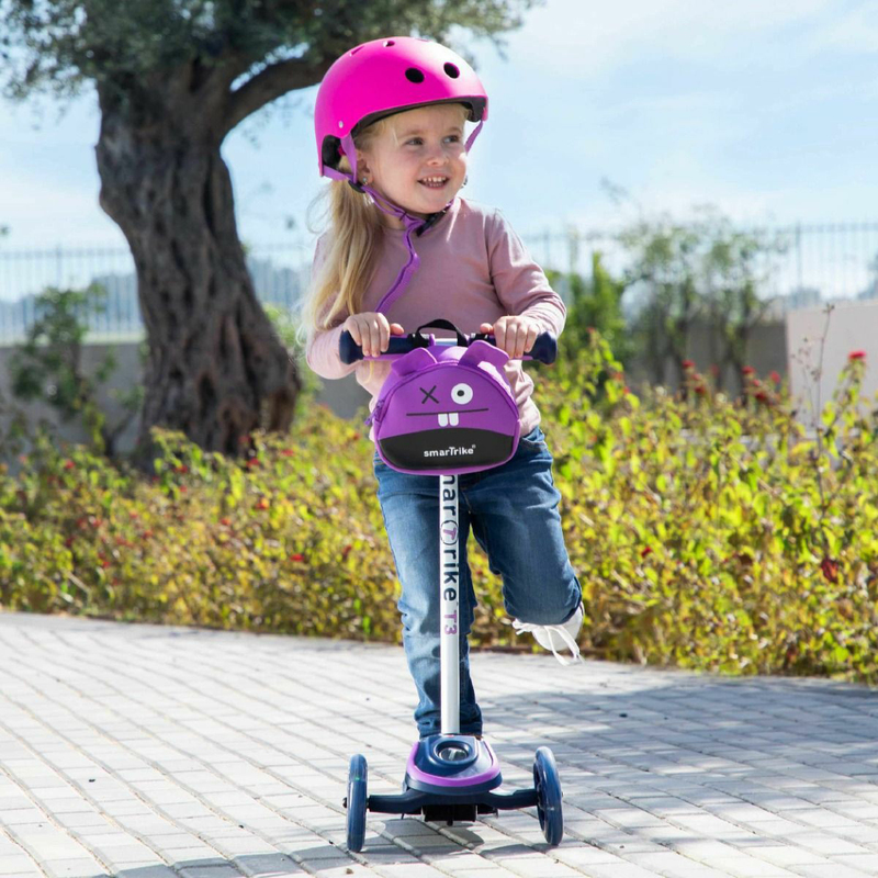 SmarTrike T3 T-Scooter with Safety Gear, Purple, Ages 2+