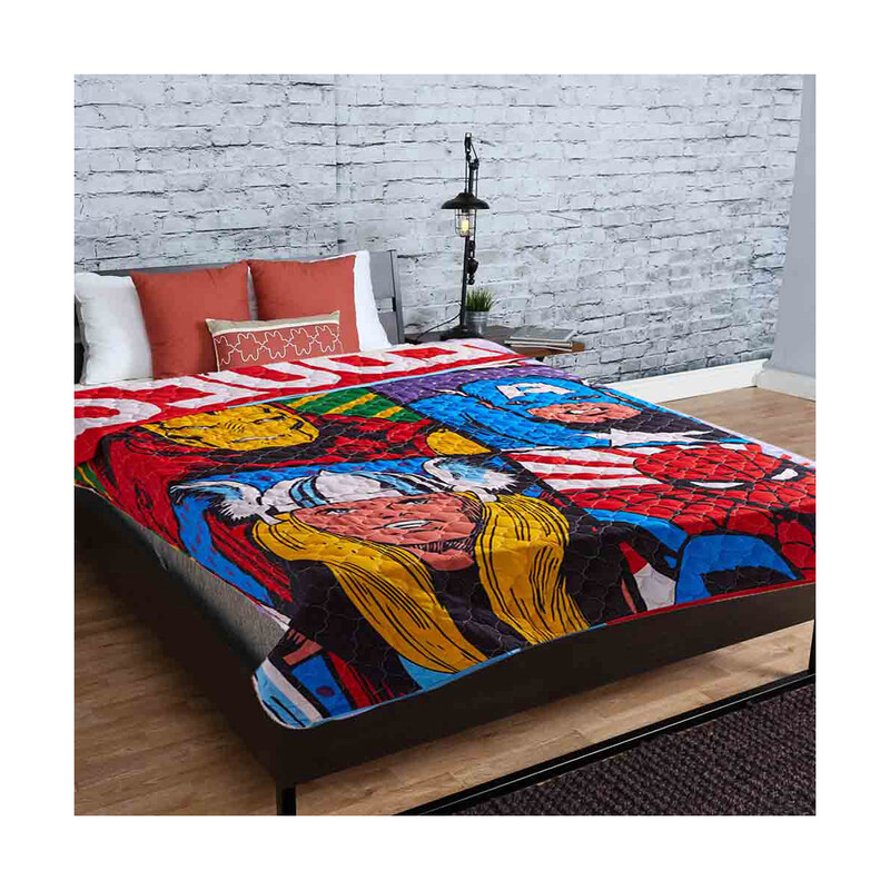 

Marvel Avenger Print Quilted Bedspread, TRHA4442, Multicolor