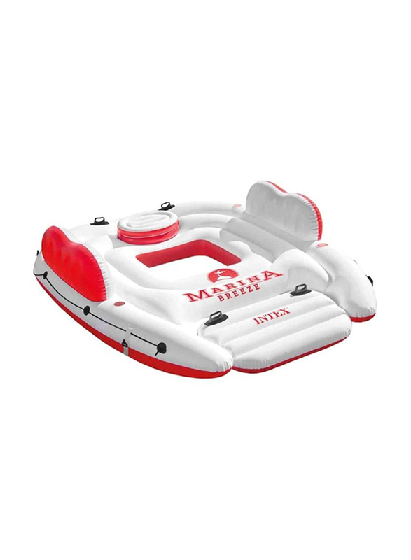 Intex Inflatable Marina Breeze Island Lake Raft with Built in Cooler, Multicolour