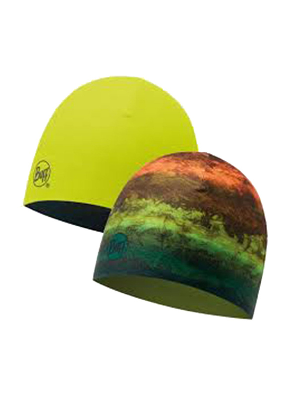 Buff Coolmax Reversible Beanie Unisex, One Size, Mot/Multicolour/Yellow Fluorescent