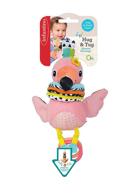 

Infantino Hug & Tug Musical Flamingo for Babies, Multicolour