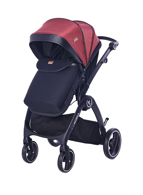 Lorelli Premium Adria Baby Stroller, Black/Red