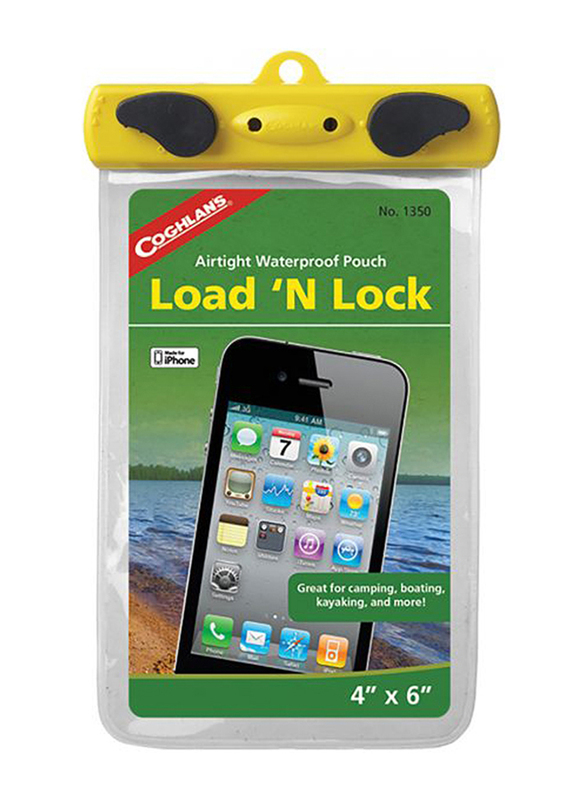 Coghlans Load N Lock Waterproof Pouch, 4 inch X 6 inch, Clear