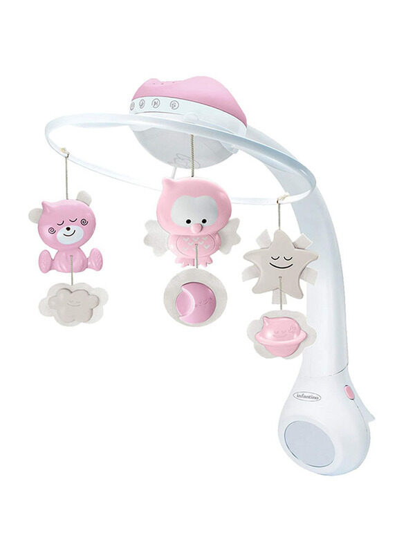 

Infantino 3-in - Projector Musical Mobile Crib Accessories, Pink/White