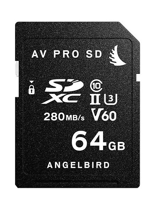 Angelbird 64GB AV Pro MK2 UHS-II SDXC V60 Memory Card, Black