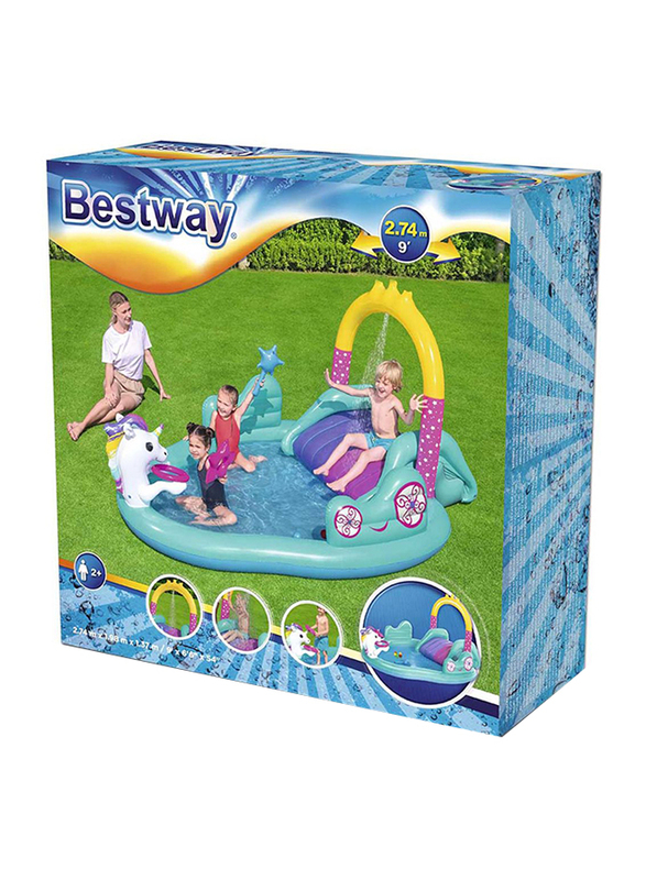 Bestway Magic Unicorn Carriage Play Pool Playcenter, Multicolour