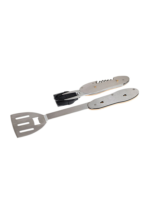 Bo-Camp Newham Multifunctional Barbecue Tool, Brown/Silver