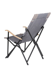 Bo-Camp Wooden Armrest Camp Chair, Grey/Black