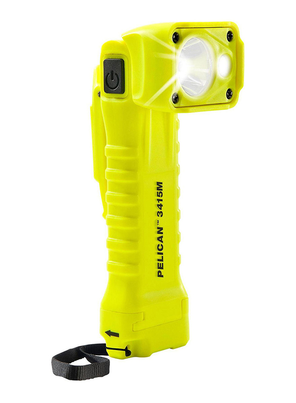 Pelican 3415M Right Angle LED Flashlight with Magnetic Clip, 336 Lumens, Yellow