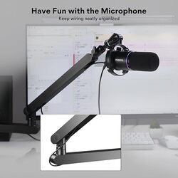 MAONO Low Profile Microphone Arm  Mic Boom Arm with Cable Management Channels Desk Clamp Versatile Mounting and Fully Adjustable Heavy Duty Microphone Stand for Podcast Streaming Gaming BA92