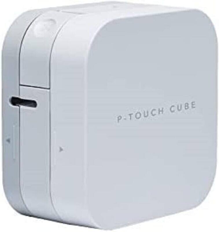 

BROTHER PT-P300BT Label Maker, Bluetooth, P-Touch 'CUBE' Label Printer, Portable, Up to 12mm Labels, Includes 12mm Black on White Tape Cassette