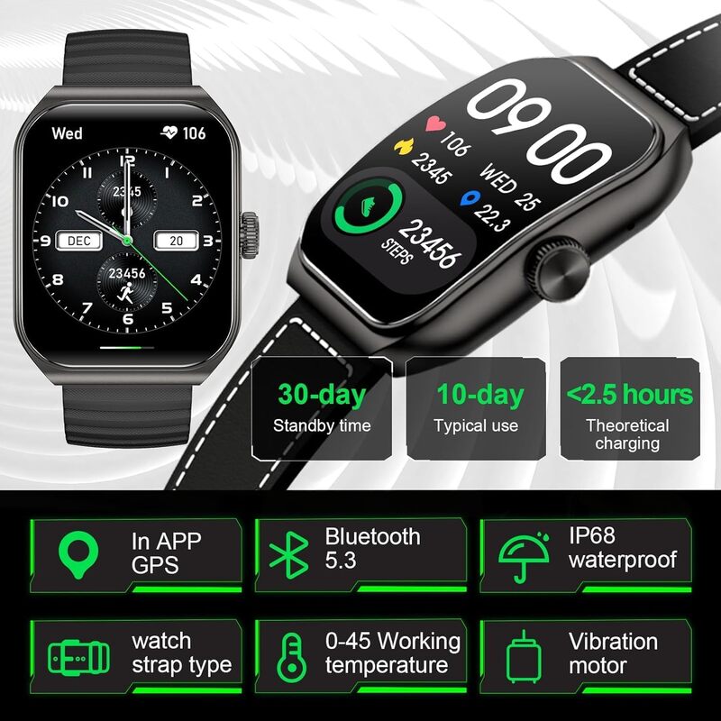 Black Shark Smart GT3 Smartwatch With 1.96 AMOLED Display, 100+ Sports Modes, Up to 10-Day Battery Life, Bluetooth Calling with ENC & IP68 Water Resistant Smartwatch Fitness & Everyday Use - Silver