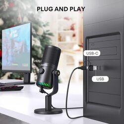 MAONO Gaming Microphone for PC USB Programmable Condenser Mic for Streaming PodcastTwitch YouTubeDiscordComputer Mac DM30