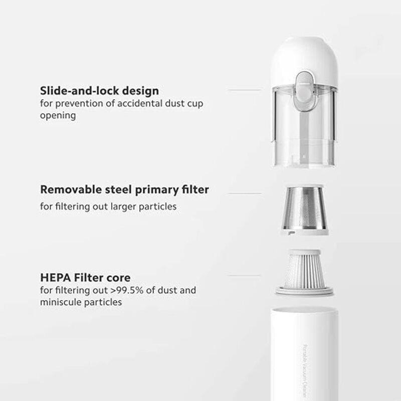 Xiaomi Mi Portable Handy Car  Home Vacuum Cleaner 120W 13000Pa Super Strong Suction Vacuum  White