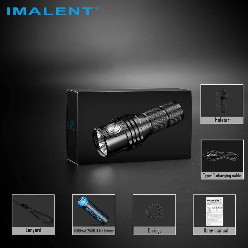 

IMALENT MS03 Tactical Flashlight 13000 Lumens LED Flashlight Uses 3 Pcs CREE XHP702 LEDsRechargeable EDC TorchPowerful Handlight for Camping