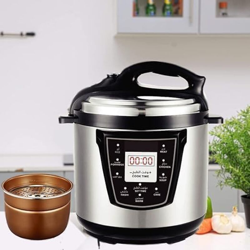 DLC-3017 Electric Pressure Cooker with a capacity of 4 liters - 800 watts - black and silver