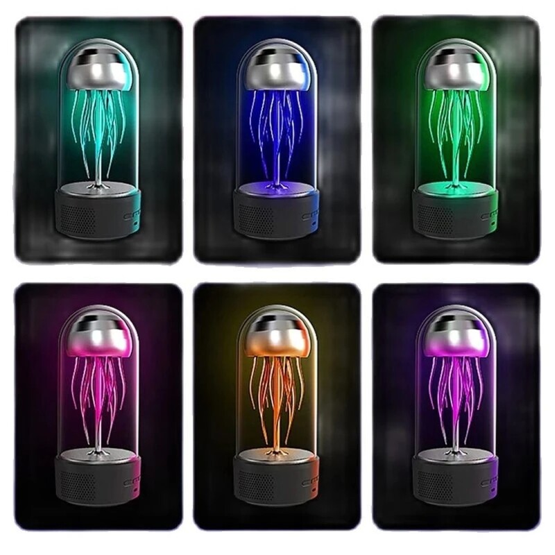 Acoustics Jellyfish Bluetooth Speaker Led Night Light with Clock