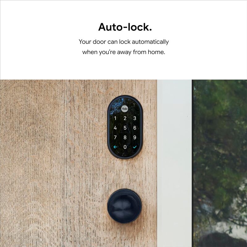 Google Nest x Yale Lock - Tamper Proof Smart Lock for Keyless Entry - Keypad Deadbolt Lock for Front Door - Black Suede