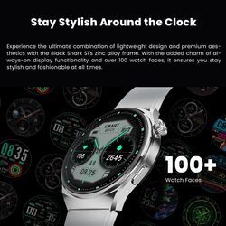 Black Shark S1 Smart Watch 1.43'' AMOLED Screen, 10 Days Battery Life, IP68 Waterproof, Health Monitoring, Wireless Charging - Black