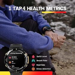 ساعة Amazfit T Rex 2 الذكية بشاشة AMOLED مقاس 139 بوصة وملاحة في الوقت الحقيقي ونظام تحديد المواقع ومتتبع اللياقة البدنية والصحة ساعة رياضية