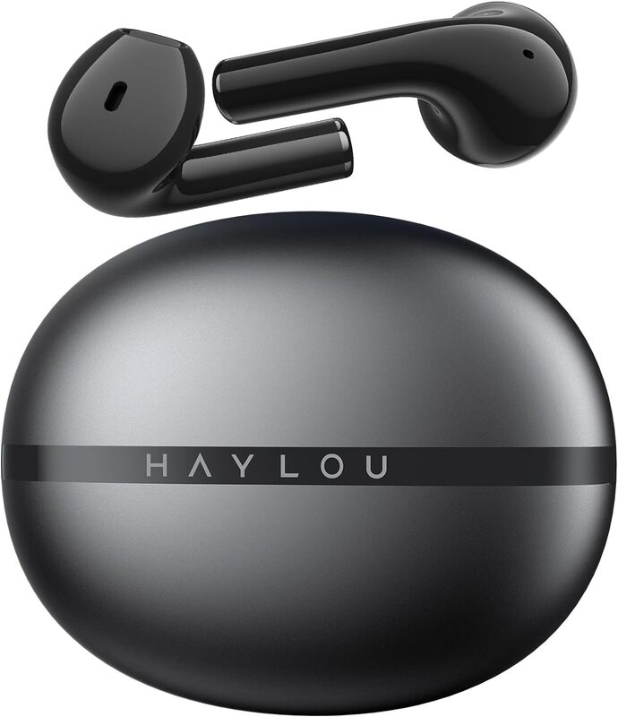 Haylou X1 2023 Wireless Earphone With Aluminum Case, 5.3 Bluetooth, Half In-Ear Design, ENC for Clear Calls, One-tap Easy Pairing & Waterproof - Black