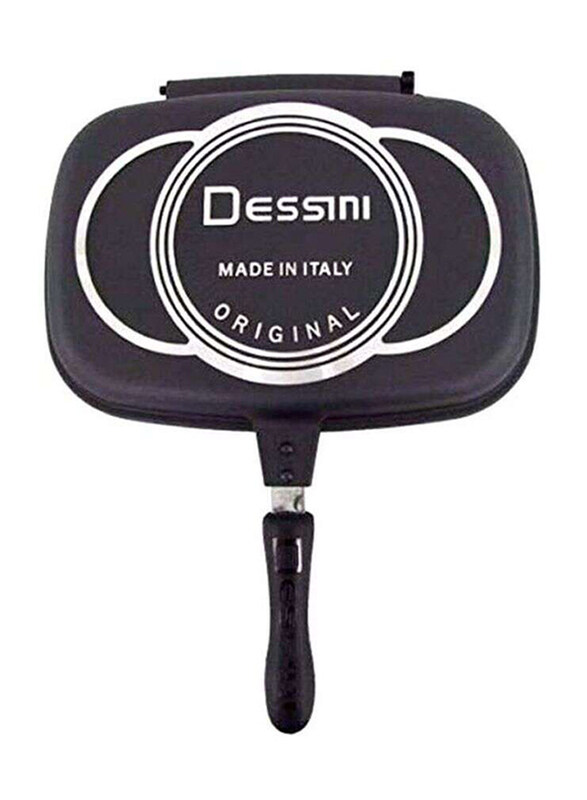 

Dessini 40cm Non-Stick Rectangle Double Grill Pan, 425.54934855.18, Black