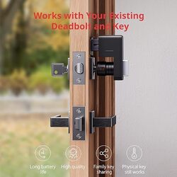 SwitchBot Smart LockBluetooth Electronic Deadbolt Keyless Entry Door LockSmart Lock for Front DoorCompatible with WiFi BridgeSold SeparatelyKeyless Lock Fits Your Existing Deadbolt