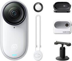 Insta360 GO 3S - 128 GB Black 4K Tiny Portable Vlogging Camera, Hands-Free POVs, Mount Anywhere, Stabilization, 140 Min Battery Life, 10m Waterproof, Pet POV -White