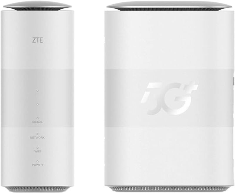 ZTE 5G CPE MC801Aجهاز توجيه منزلي 5G WiFi غير مغلق، واي فاي سريع 6 يصل إلى 38 جيجابت في الثانية، تصميم ممتاز مع استهلاك منخفض للطاقة، قابس بريطاني، ضمان المملكة المتحدة، مقاس واحد