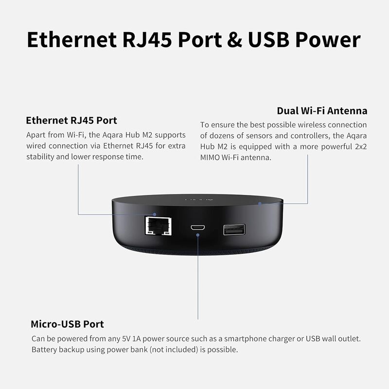 Aqara Hub M2 EU control centre smart home gateway centre with HomeKit WiFiEthernetI Rblack