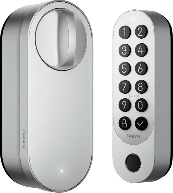 Aqara Smart Lock U200 (Fingerprint Keypad Included), Matter over Thread, Keyless Entry Door Lock with Apple Home Key and Rechargeable Battery, Supports Apple Home, Alexa and SmartThings (Silver)