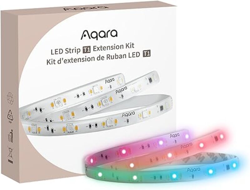 Aqara T1 LED Strip Extension Kit Requires T1 LED Strip Sold Separately1M RGB IC LED Light Extension with 16 Million Colors Tunable WhiteGradient Effects 1 Pack