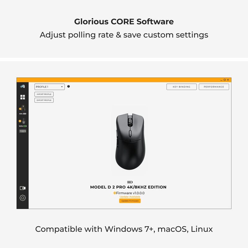 Glorious Model D 2 PRO Wireless - 4K/8K Polling - Black