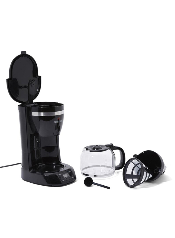 Mebashi 1.5L Drip Coffee Machine, 900W, ME-DCM 1001B, Black/Clear
