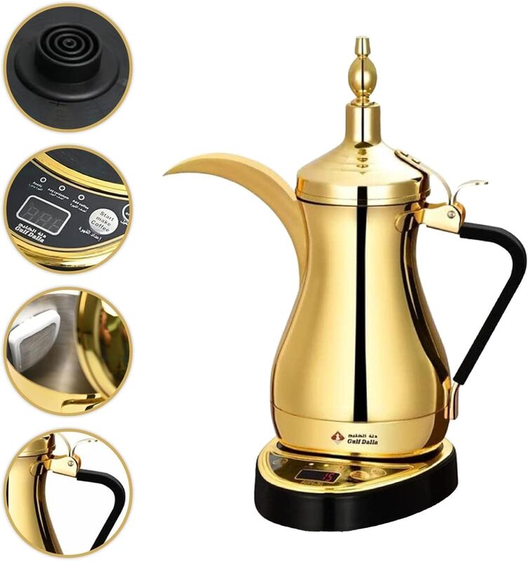 GA-C81839G Gulf Dalla Arabic Tea Coffee Maker 1000 ML Gold