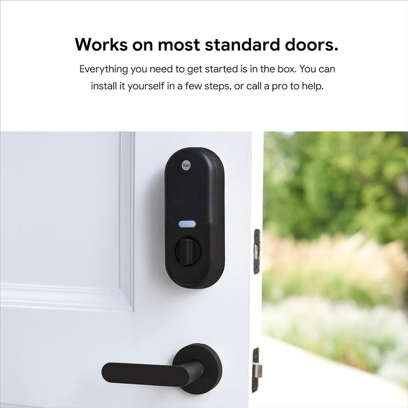 Google Nest x Yale Lock - Tamper Proof Smart Lock for Keyless Entry - Keypad Deadbolt Lock for Front Door - Black Suede