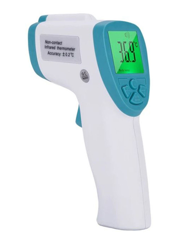 

Generic Planet Non-Contact Infrared Digital Forehead Thermometer, 0022319, White/Green