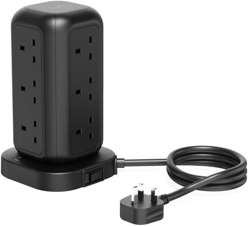 Powerology 12 Socket MultiPort Tower HUBCharge 17 Devices At Optimal Speed 3M GaN Technology