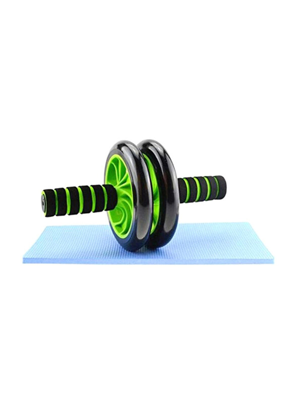 

Generic Double Wheel Ab Roller with Knee Mat, Green/Black