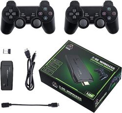 Classic M8 Game Stick 4K Game Console with Two 24G Wireless Gamepads Dual Players Compatible with Android TV/PCLaptopProjector.