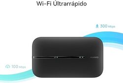 HUAWEI 4G Mobile WiFi 3 Mobile WiFi 4G LTE CAT7Access Point Discharge Speed up to 300Mbps1500mAh Rechargeable BatteryNo Setup Required Portable WiFi Black