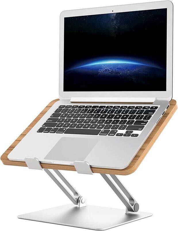 

UPERGO AP 2DM Wooden Metal Combine Folding Desktop Tablet Holder Portable Laptops Stand Support 108 Degree Adjustable Laptop Stand