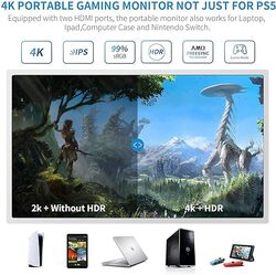 G-STORY 156 Inch IPS 4k 60Hz Portable Monitor Gaming display Integrated with PS5not included 3840160 With 2 HDMI portsFreeSyncBuiltin 2 of Multimedia Stereo SpeakerUL Certificated AC Adapter