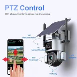 Solar Dual Cameras Ultra Low Power PTZ Battery Camera 4K