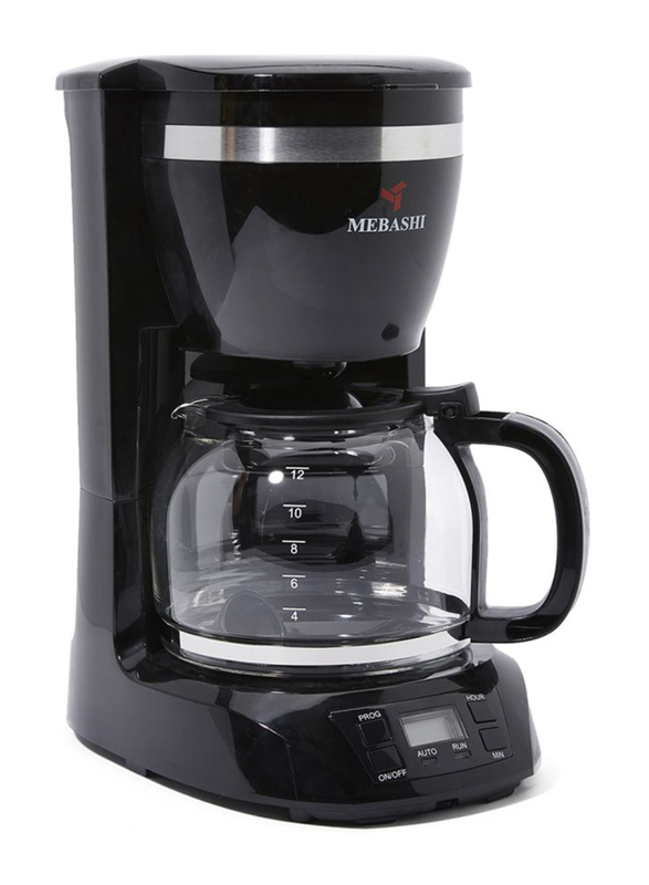 Mebashi 1.5L Drip Coffee Machine, 900W, ME-DCM 1001B, Black/Clear