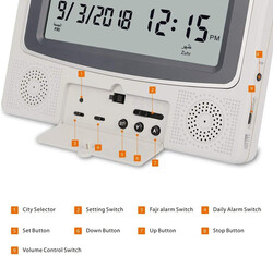 Al- Harameen (HA-4009) Muslim Digital Azan Clock For Prayer, High Quality Digital Sound