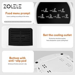 Zolele ZA004 Electric Air Fryer 45L Capacity NonStick Coating Fried Basket Knob Control Temperature Pull Pan Automatic Power Off 1400W Power  WHITE