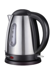 Daewoo 1.7L Stainless Steel Electric Kettle with Dual Water Window, 2200W, DEK1588, Silver/Black